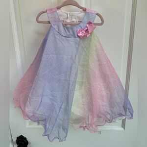 NWOT Jessica Ann 2T Purple, Yellow, Pink Girls Flowy Girls Formal Tank Top Dress